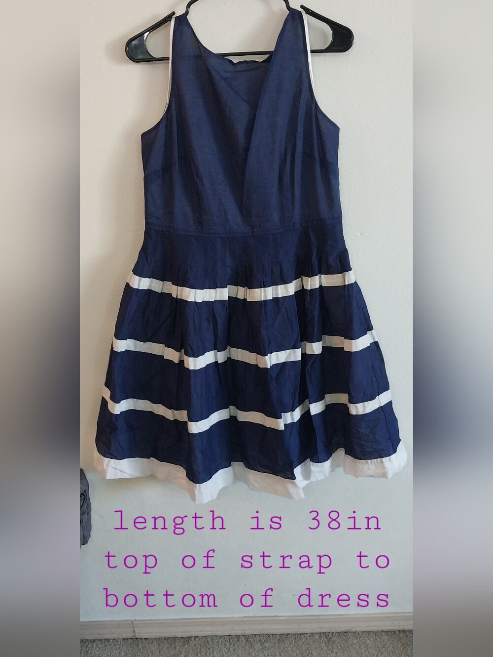 Talbots Navy and White Striped Girls Sundress